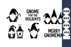 Cute Gnome Holiday Illustrations Santa Hats Candy Cane Lante Product Image 1