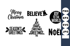 Holiday Christmas Greeting Typography Vector Set Product Image 1