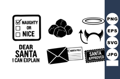 Naughty or Nice Checklist Santa Letter Vector Product Image 1