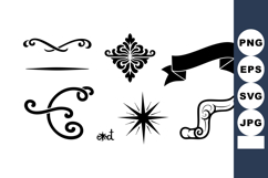 Vintage Decorative Vector Elements with Banners Product Image 1