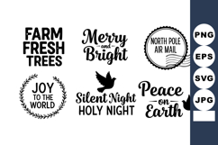 Farm Fresh Trees Merry Bright Joy Vector Illustration Product Image 1