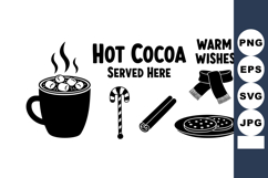 Hot Cocoa Winter Drink Vector Illustration Black Product Image 1