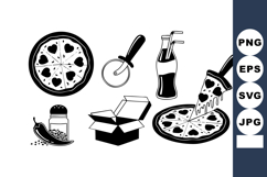 Pizza Slice Cutter Soda Pepper Shaker Box Vector Product Image 1
