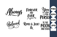 Romantic Calligraphy Quotes Love Phrases Vector Product Image 1