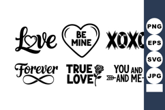 Romantic Love Text Graphics Vector Illustration Product Image 1