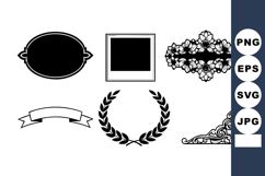 Ornamental Vintage Frames Floral Ribbon Banner Vector Product Image 1