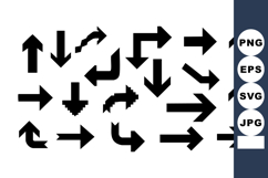 Black Arrow Icons in Various Directions Vector Product Image 1