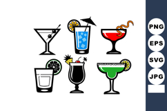 Colorful Cocktail Drinks Vector Illustration Product Image 1