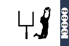 American Football Player Catching Ball Vector Product Image 1