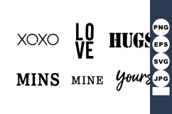 Romantic Words Lettering Vector Typography Design Product Image 1