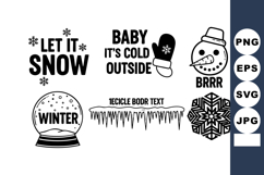 Winter Snow Globe Snowflake Icicles Vector Set Product Image 1