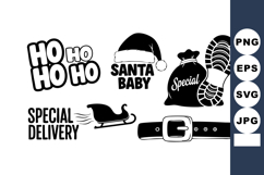 Santa Baby Ho Ho Ho Christmas Vector Set Product Image 1