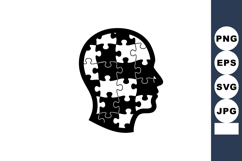Human Head Puzzle Pieces Mental Health Vector Product Image 1
