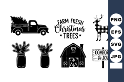 Vintage Farm Fresh Christmas Trees Truck Illustration Product Image 1
