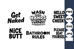 Humorous Bathroom Quotes Vector Illustration Product Image 1