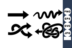 Four Black Arrow Icons Vector Illustration Product Image 1