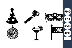 Party Celebration Icons Vector Set With Fun Product Image 1