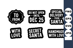 Christmas Gift Tags Secret Santa Labels Vector Product Image 1