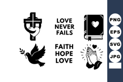 Religious Symbols Faith Hope Love Vector Illustration Product Image 1