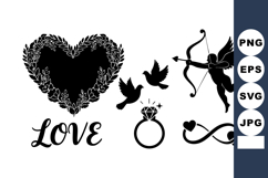 Heart Wreath Floral Love Ring Vector Illustration Product Image 1