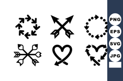 Arrow Symbols Heart Circle Love Vector Set Product Image 1
