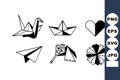 Origami Paper Figures Crane Boat Heart Plane Fan Butterfly Product Image 1