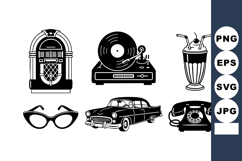Vintage Jukebox Record Player Retro Vector Illustration Product Image 1