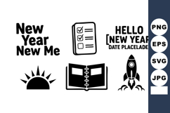 New Year Me Calendar Planner Checklist Vector Product Image 1