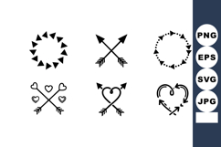 Love Arrow Heart Vector Set with Frames for Design Product Image 1