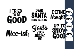 Funny Christmas Holiday Quotes Santa Vector Illustration Product Image 1