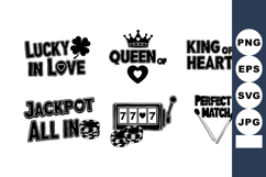 Lucky In Love Queen Of Hearts Casino Symbols Vector Product Image 1