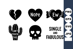 Black Heart Nope Candy Cactus Skull Vector Art Product Image 1