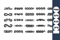 Decorative Black Vintage Swirl Dividers Vector Product Image 1