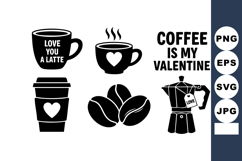 Coffee Cup Love You Latte Valentine Vector Product Image 1