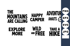 Mountain Hiking Adventure Quotes Vector Design Product Image 1