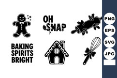 Christmas Baking Black Icon Set Vector Product Image 1