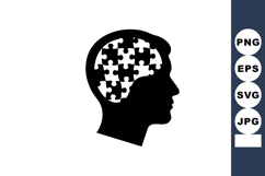 Human Head Silhouette Puzzle Brain Mental Health Vector Product Image 1
