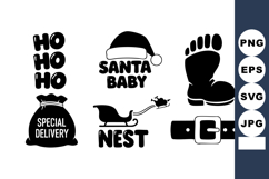 Christmas Santa Baby Ho Ho Ho Vector Icons Product Image 1