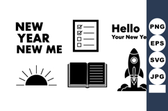 New Year Motivation Checklist Rocket Sunrise Product Image 1