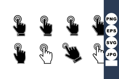 Hand Cursor Clicking Icons Vector Set for UI Product Image 1