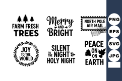 Christmas Holiday Greeting Labels Vector Set Product Image 1