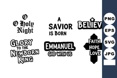 Christmas Religious Typography Faith Hope Love Set Product Image 1