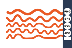 Orange Wavy Lines Abstract Seamless Vector Background Product Image 1