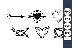 Heart and Arrow Love Symbols Vector Collection Product Image 1