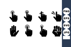 Hand Gesture Icons Vector Illustration Set Product Image 1