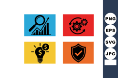 Business Icons Magnifying Glass Chart Vector Product Image 1