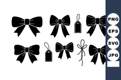 Black Bow Ribbon Vector Set Gift Tags Product Image 1