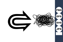 Arrow Pointing Towards Tangled Scribble Vector Illustration Product Image 1