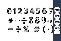 Hand Drawn Black Numbers and Math Symbols Vector Illustratio Product Image 1