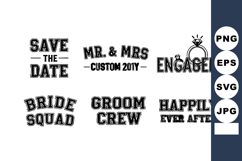 Save The Date Wedding Engagement Text Vector Product Image 1